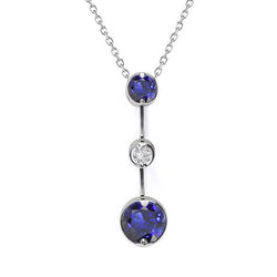 Luxury Stone Pendant Necklace with Bezel-Set Blue Sapphire – 1 ct