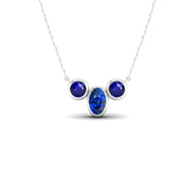 Oval Cut Royal Blue Sapphire ring in 14 Karat White Gold – main view