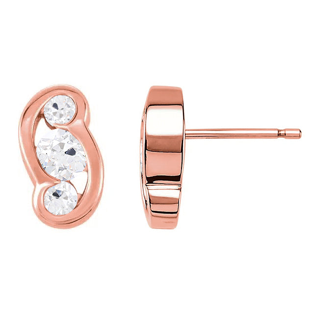 Real Fine Diamond Earrings – front view