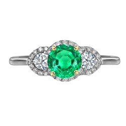 GIA Certified Gemstone Ring – Fine Emerald 2 ct Two-Tone 14K Gold