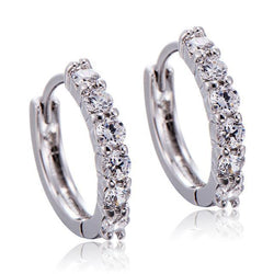 3.00 Carats Brilliant Cut Genuine Diamonds Ladies Hoop Earrings 14K Gold