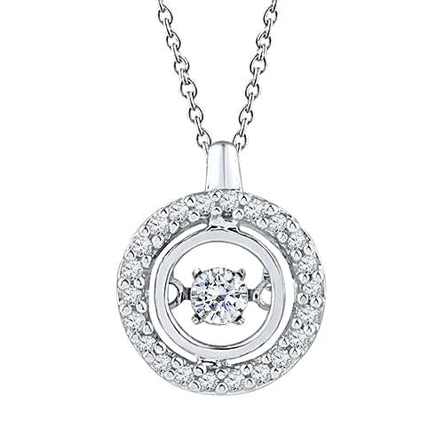 3.00 Carats Genuine Diamond Circle Pendant Necklace White Gold 14K