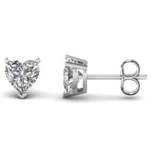 3.00 Carats Real Natural Earth Mined Diamonds Studs Heart Cut Earrings