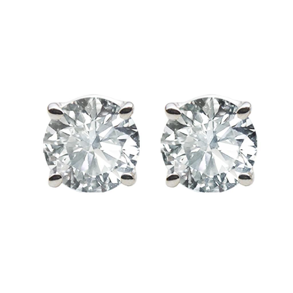 3.00 Ct Gorgeous Real Round Brilliant Cut Diamonds Studs Earrings