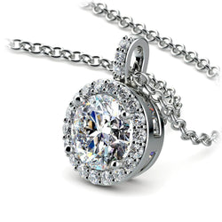 3.00 Ct. Round Cut Sparkling Real Diamonds Pendant Necklace Gold White