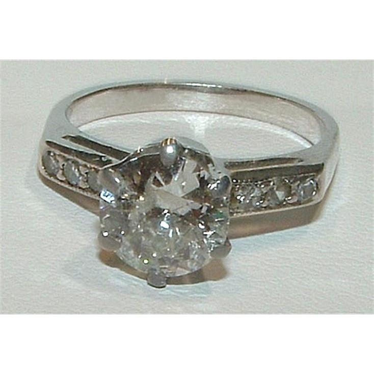 3.01 Carat Genuine Diamond Solitaire Ring With Accents