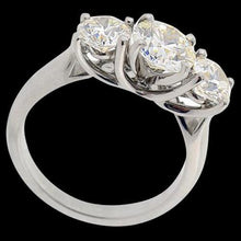 3.01 Ct White Gold Real Natural Earth Mined Diamond Engagement Ring Three Stone Jewellery New