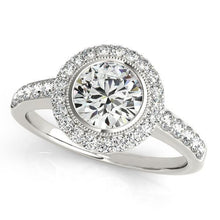 3.10 Carats Natural Diamond Halo Ring Gold White 14K