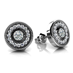 3.10 Carats Round Brilliant Cut Circle Women Earring White Gold 14K Natural Earth Mined Diamond