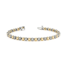 3.15 Carats Sparkling Brilliant Cut Genuine Diamonds Bracelet Gold 14K