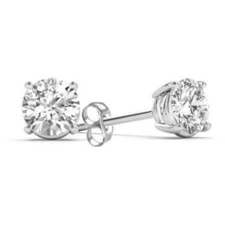 3.20 Carats F Vs1 Round Cut Natural Diamonds Stud Earrings Gold White 14K