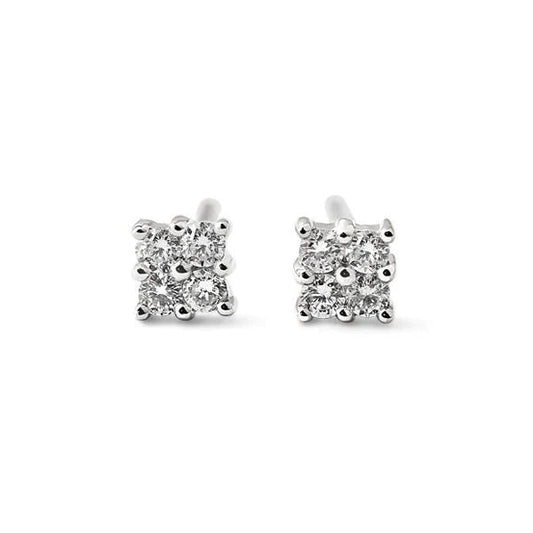 3.20 Carats Prong Set Round Cut Real Diamond Stud Earrings White Gold 14K
