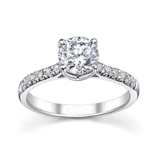 3.20 Carats Round Genuine Diamonds Anniversary Ring White Gold 14K