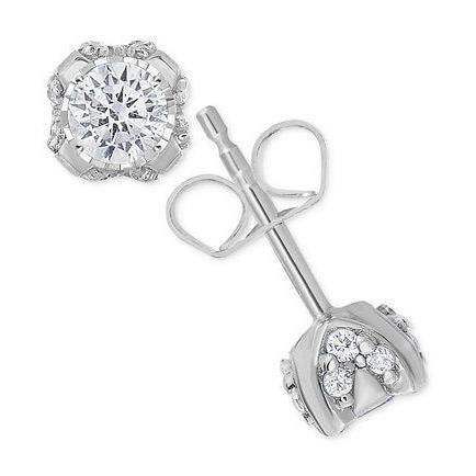 3.20 Ct Gorgeous Natural Round Cut Diamonds Lady Studs Earring White Gold