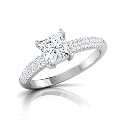 3.20 Ct Princess And Round Cut Gorgeous Real Diamond Ring White Gold 14K
