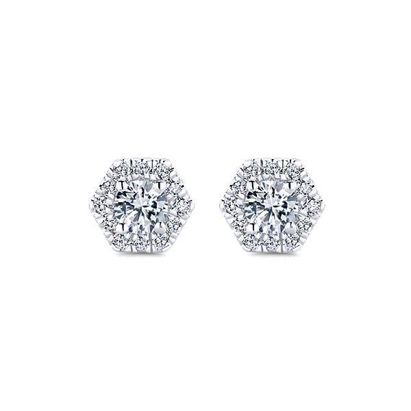 3.20 Ct Round Cut Real Diamonds Ladies Studs Earring Halo White Gold 14K