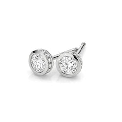 3.20 Ct Round Cut Real Diamonds Lady Studs Earrings Sparkling White Gold