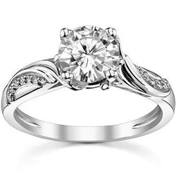 3.20 Ct Round Cut Women Real Diamond Accented Wedding Ring