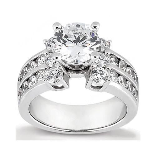 3.25 Carat Genuine Diamond Engagement Ring Set White Gold