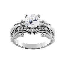 3.25 Carats Antique Style Old Mine Cut Fancy Real Diamond Engagement Ring