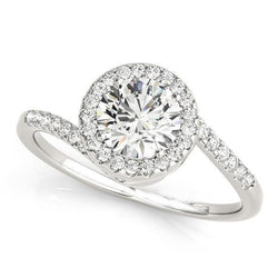 3.25 Carats Genuine Round Diamond Halo Ring Gold White 14K