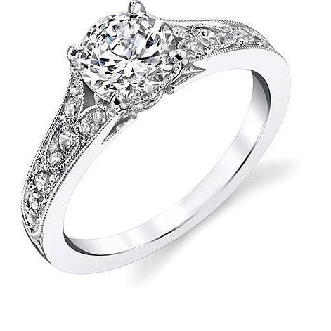 3.25 Carats Round Cut Genuine Diamond Antique Style Wedding Ring