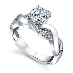 3.25 Ct Sparkling Natural Brilliant Cut Diamonds Engagement Ring White Gold