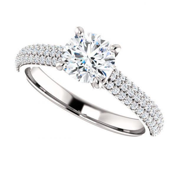 3.25 Solitaire With Accent Genuine Diamonds Engagement Ring White Gold