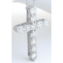 3.3 Ct Round Cut Diamond Cross Genuine Pendant  White Gold
