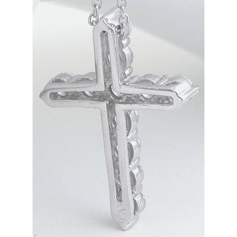 3.3 Ct Round Cut Diamond Cross Genuine 14K White Gold