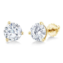 3.30 Ct. Natural Diamonds Ladies Studs Earrings Yellow Gold 14K