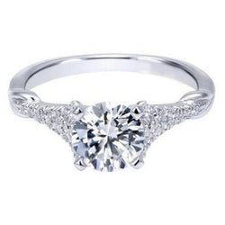 3.40 Carats Brilliant Cut Mined Diamonds Engagement Ring White Gold New