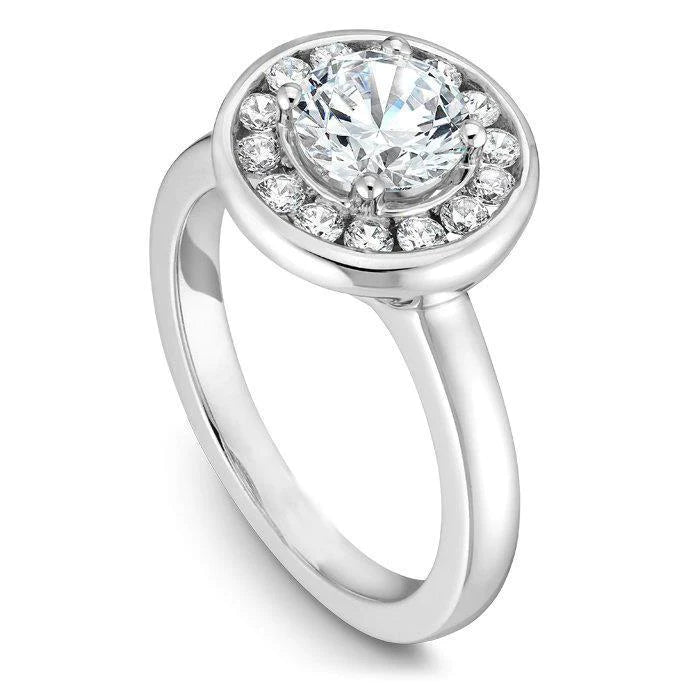 3.40 Carats Real Diamonds Engagement Halo Ring White Gold 14K