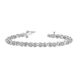 3.40 Carats Round Prong Set Natural Diamond Tennis X Style Bracelet Gold