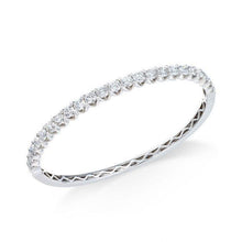 3.45 Carats Gorgeous Round Natural Diamond Bangle White Gold