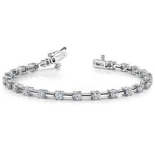 3.45 Carats Round Real Diamond Ladies Bracelet White Gold