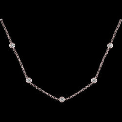 3.5 Carat Yards Genuine Diamonds Rose Gold Necklace Pink Gold Pendant