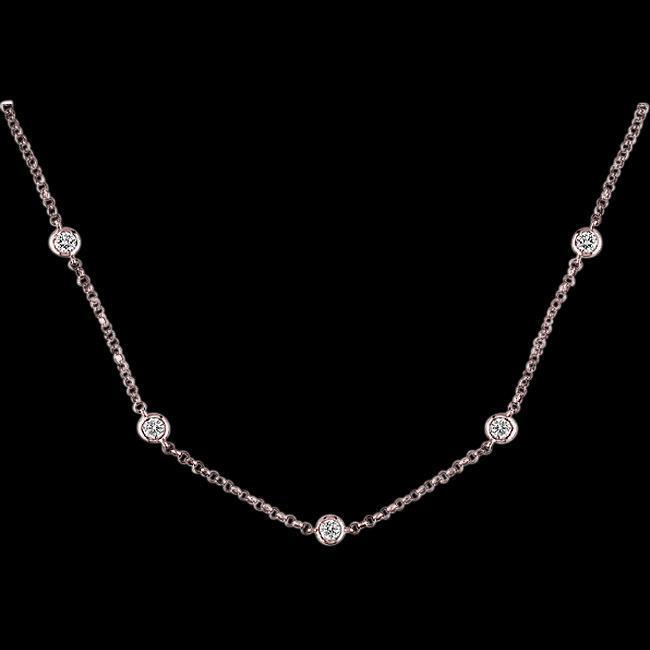 3.5 Carat Yards Genuine Diamonds Rose Gold Necklace Pink Gold Pendant