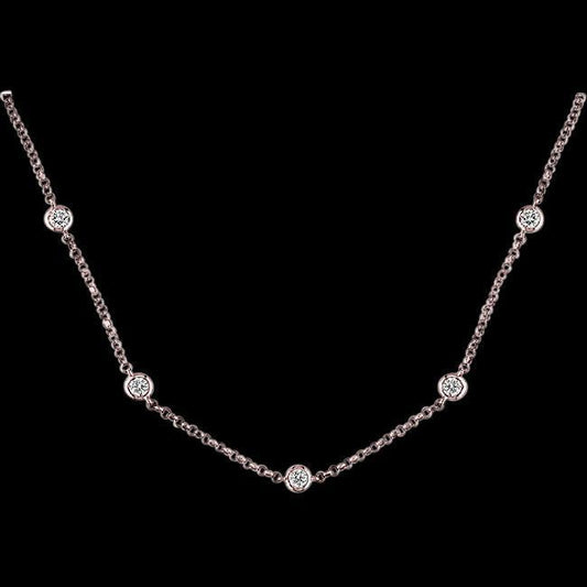 3.5 Carat Yards Genuine Diamonds Rose Gold Necklace Pink Gold Pendant