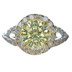 3.50 Carat Halo Real Diamond Royal Engagement Ring New