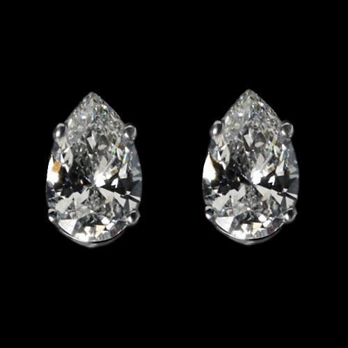 3.50 Carat Studs Real Diamond Earring Pear Cut