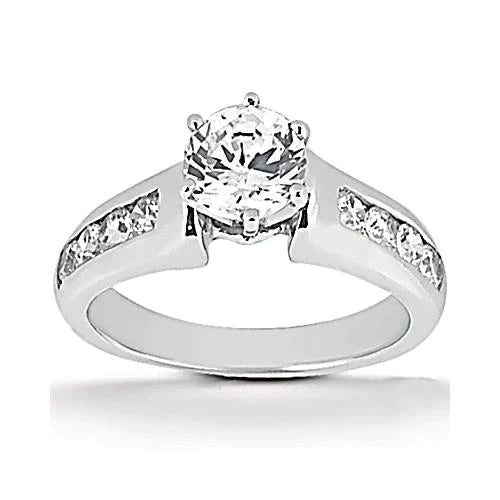 3.50 Carats Engagement Ring Set Sparkling Real Diamonds