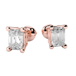 3.50 Carats Genuine Natural Earth Mined Diamonds Studs Earrings Rose Gold 14K