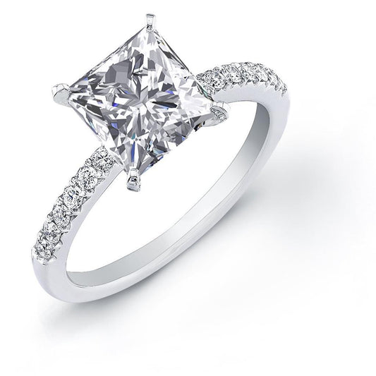 3.50 Carats Gorgeous Princess And Round Cut Natural Diamonds Ring