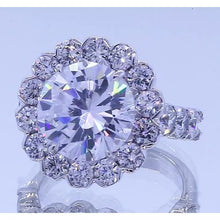 3.50 Carats Natural Diamond Round Halo Anniversary 