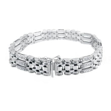 3.50 Carats Natural Round Cut Real Diamond Men Bracelet White Gold 14K