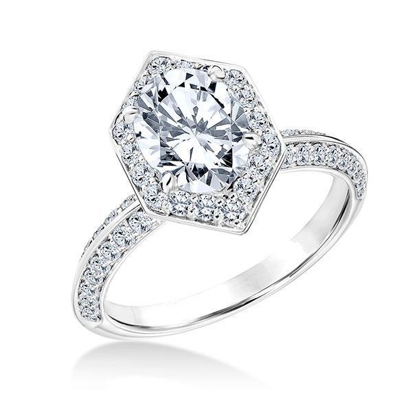 3.50 Carats Oval And Round Cut Real Diamonds Engagement Ring