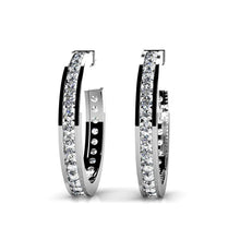 3.50 Carats Real Brilliant Cut Diamonds Hoop Earrings Gold White 14K