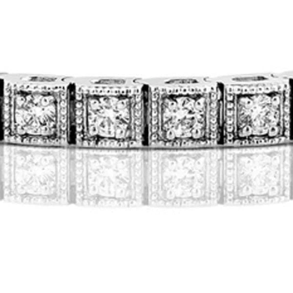 3.50 Carats Real Diamond Tennis Bracelet Gold White 14K