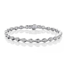 3.50 Carats Round Cut Genuine Diamonds Ladies Bracelet White Gold 14K